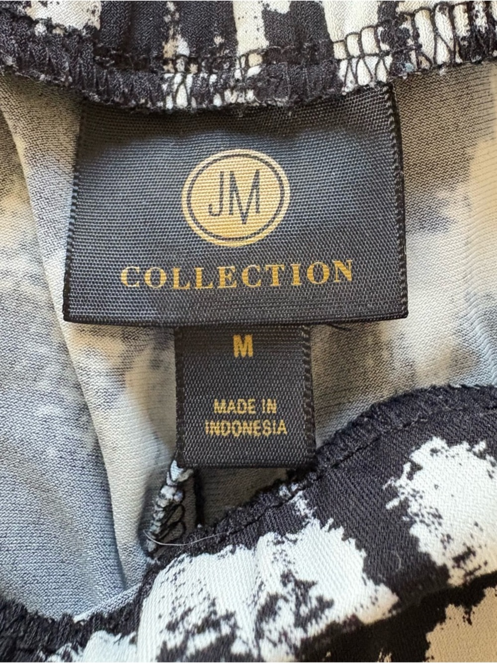 JM Collection Pants Slinky Pull On Boho Aztec Feminine Resort Black Size Medium - Picture 3 of 10